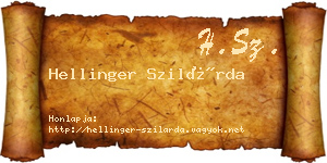 Hellinger Szilárda névjegykártya